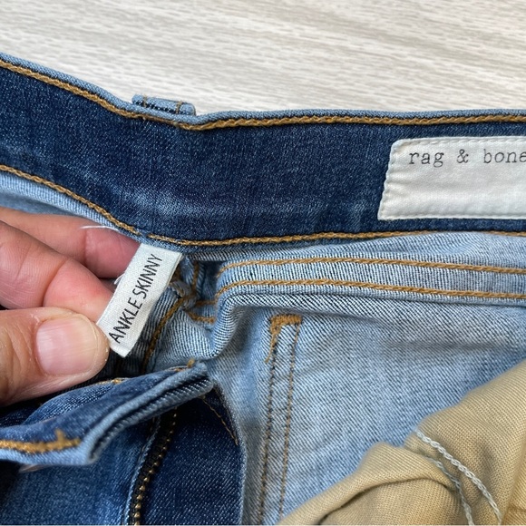 Rag & Bone Ankle Skinny Medium Wash Raw Hem Jeans Women’s size 27 - Picture 6 of 14